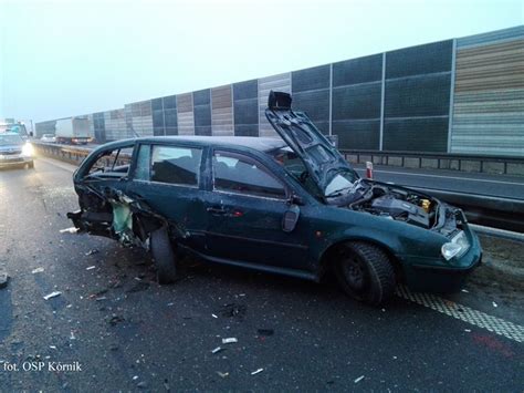 Wypadek na S11 na odwodnicy Kórnika duże utrudnienia na trasie do