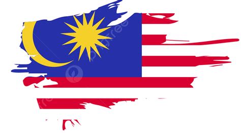 Gambar Reka Bentuk Clipart Sapuan Berus Bendera Malaysia Berus Bendera