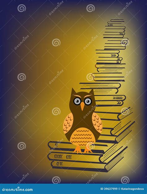 Owl And Books Stock Illustration Illustration Of Invitation 39637999