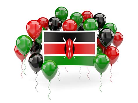 Square Flag With Balloons Illustration Of Flag Of Kenya