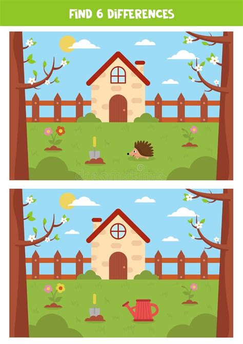 Spot Difference Nature Stock Illustrations – 382 Spot Difference Nature ...