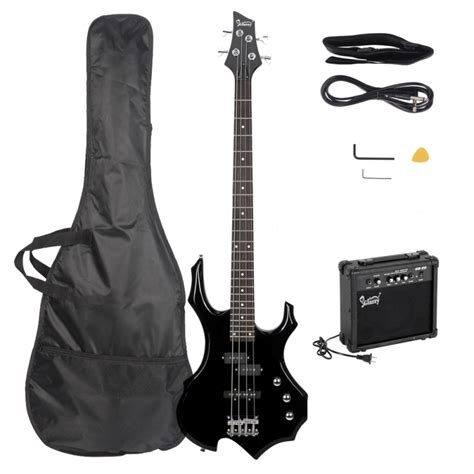 Glarry Full Size 4 String Beginners Electric Bass Guitar W Amplifier