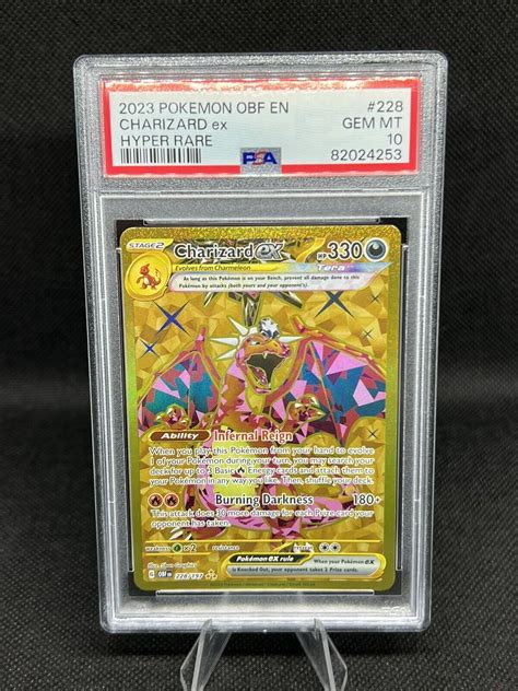 Mavin 2023 Pokemon Obsidian Flames Charizard EX Hyper Rare FA 228 PSA