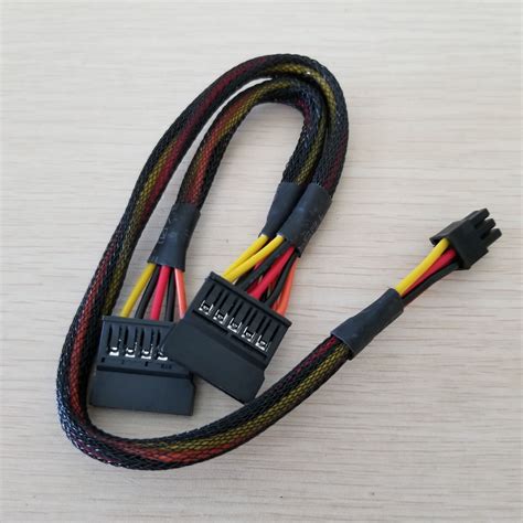 6Pin To Splitter 15Pin SATA Power Cable Cord For DELL Vostro 3650 3653