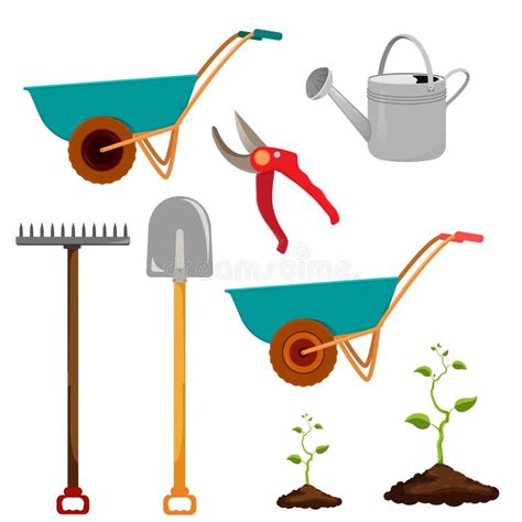 Items For The Garden And Kailyard Stock Vector Illustration Of Rake