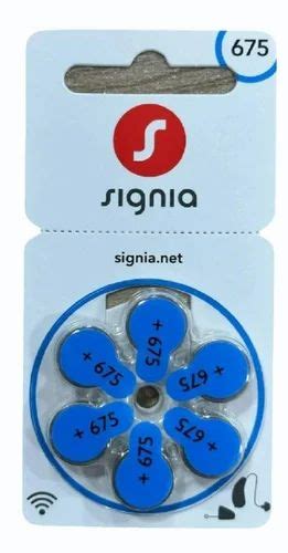 Signia 675 Hearing Aid Batteries Button Type At Rs 306 Pack In New