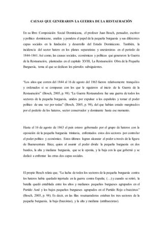 Ensayo Causas Restauraci N Pdf