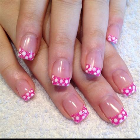 Polka Dot French Manicure Polka Dot Nail Art Gel Nails Gel Nail