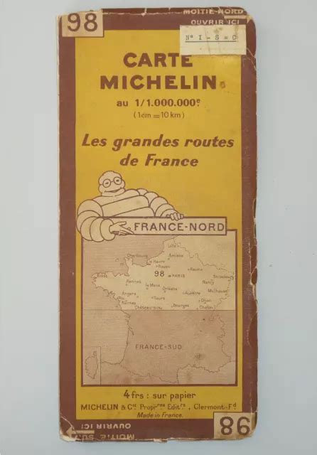 Ancienne Carte Michelin Les Grandes Routes De France France Nord