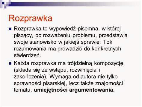 WIEDZIEĆ WIĘCEJ Rozprawka