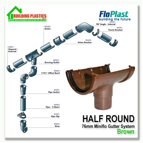 Mini Small Guttering And Fittings Brown For Sheds Porches