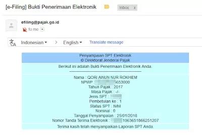 Detail Contoh Bukti Lapor Spt Tahunan Koleksi Nomer
