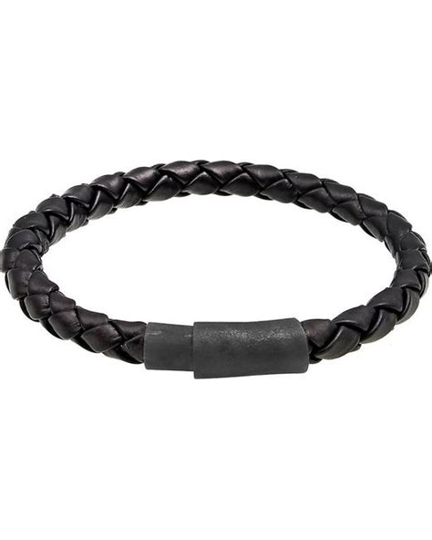 Kuzzoi Armband Herren Echtleder Geflochten Magnet Basic 925 Silber In