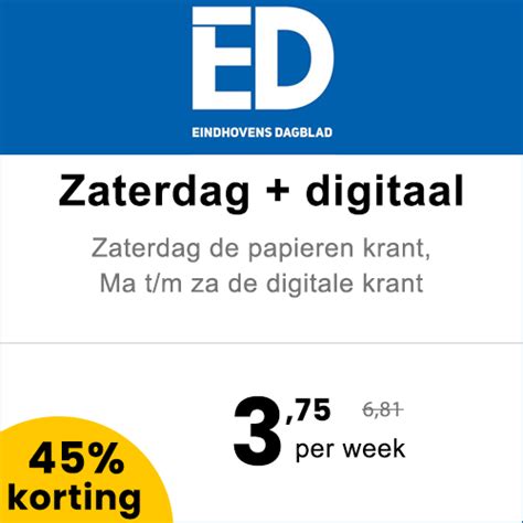 Eindhovens Dagblad Abonnement Proberen Al Vanaf Weken