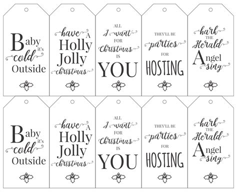 10 Best Black And White Printable Christmas Gift Tags PDF for Free at Printablee