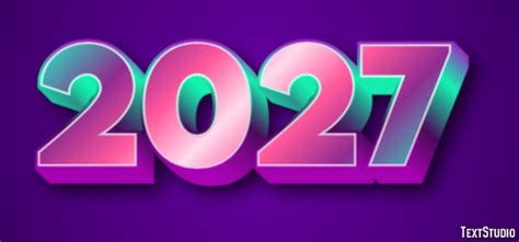 2027 Text Effect and Logo Design Number