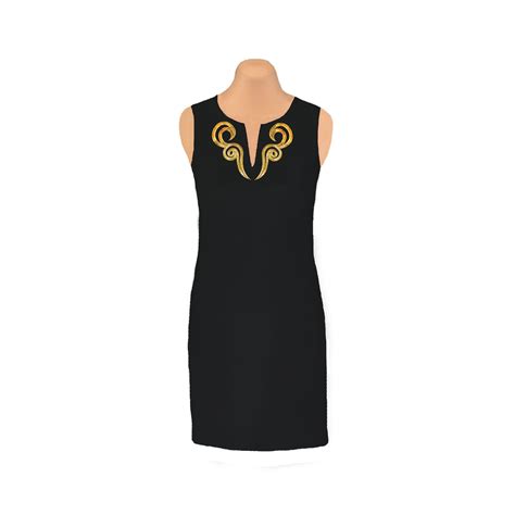 Black And Gold Shift Dress Etsy