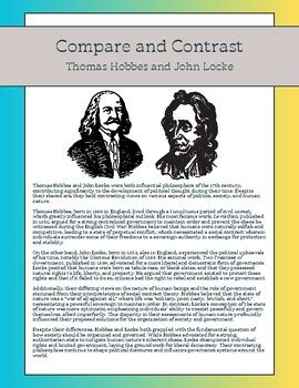 Thomas Hobbes And John Locke Reading And Venn Diagram By Historys