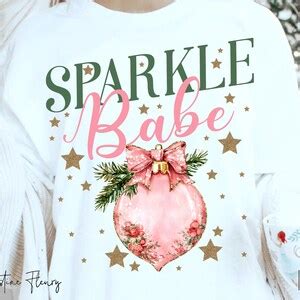 Pink Christmas Sparkle Babe PNG Coquette Christmas PNG Motivational