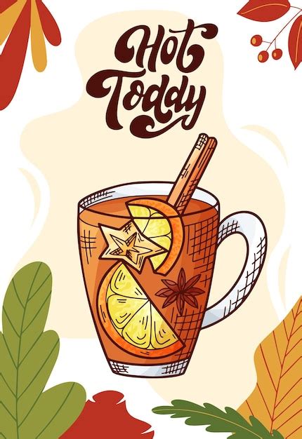 Premium Vector Hot Toddy Winter Or Autumn Drink For Your Design Hand Drawn Sketch For