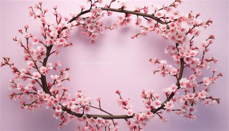 A 3d Poster Of A Miniature Cherry Blossom Tree Premium Ai Generated Image
