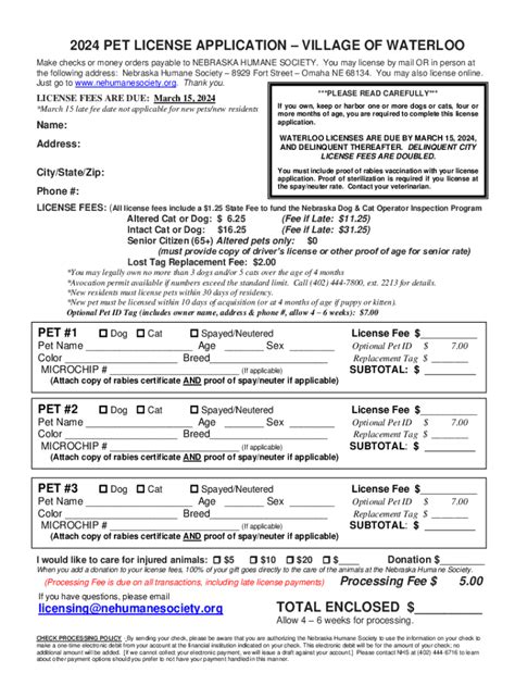 Fillable Online Pet Avocation Permit Information Fax Email Print