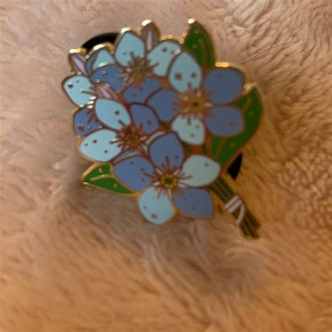 Forget Me Not Enamel Pin Plant Enamel Pin Flower Enamel Pin Etsy