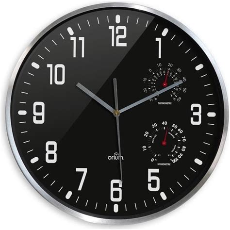 Orium Horloge Murale Thermo Hygro Ø 30 Cm Noir Cdiscount Maison