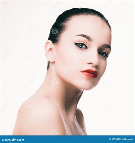 Sensual Brunette Stock Image Image Of Studio Brightly 30055265