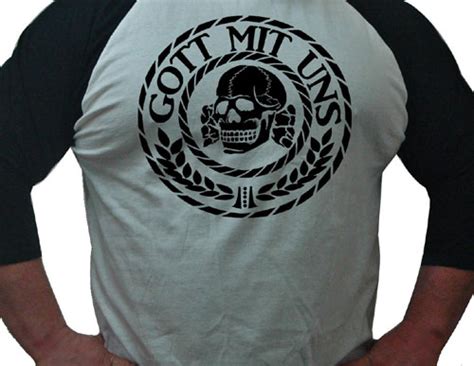 Gott Mit Uns (Totenkopf) baseball shirt | Tightrope Records