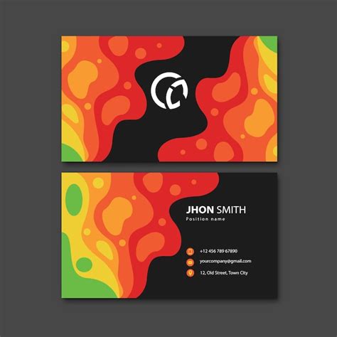 Premium Vector Colorful Abstract Business Card Design Template