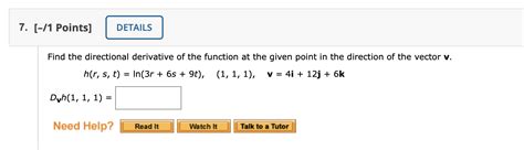 Solved Points Details Find The Directional Chegg