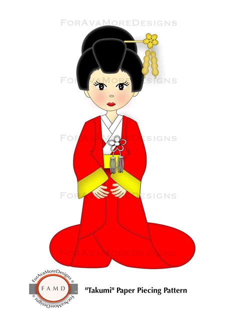 Japanese Traditional Wedding Paper Doll Svg Digital Die Cut Etsy Ireland