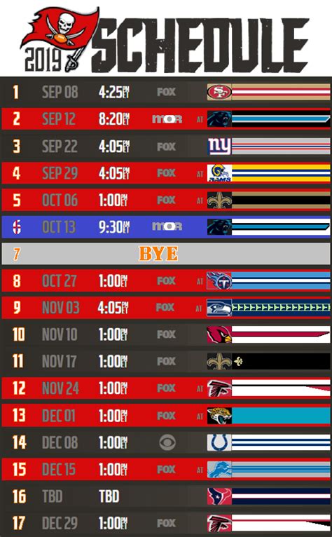 Bucs Schedule 2024 Printable