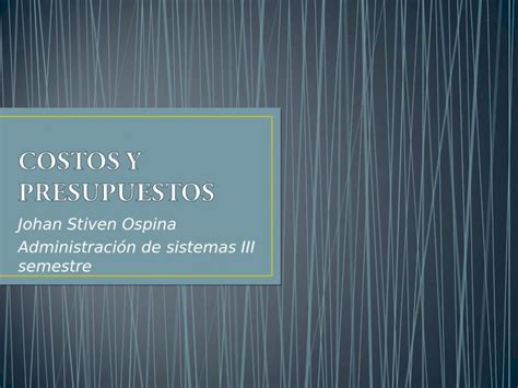 PPT Presentacion Costos Y Presupuestos DOKUMEN TIPS