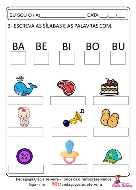 Atividades Com A Letra B Para Alfabetização Clécia Teixeira