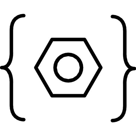 Open And Close Brackets Enclosing A Hexagon Vector Svg Icon Svg Repo