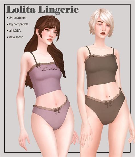 Белье Lolita Lingerie от Sunivaa Sims 4 Виртуальная жизнь в мире
