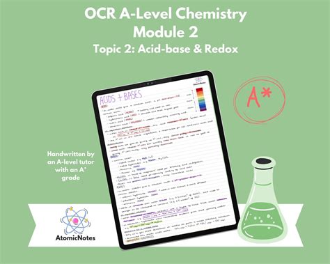 Ocr A Level Chemistry Module 2 Topic 2 Acid Base And Redox Notes By