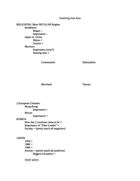 GEOG 202 Finishing East Asia Detailed OneClass