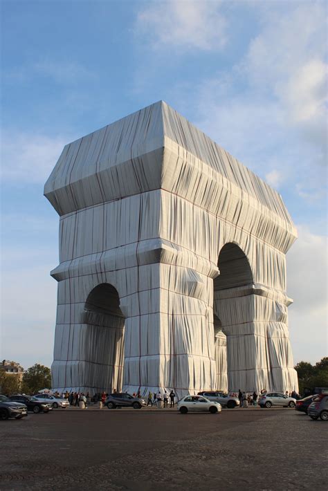 Photos of “Arc de Triomphe, Wrapped,” Before the Silvery Fabric Comes Down