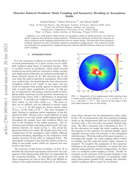 Pdf Disorder Induced Nonlinear Mode Coupling And Symmetry Breaking In