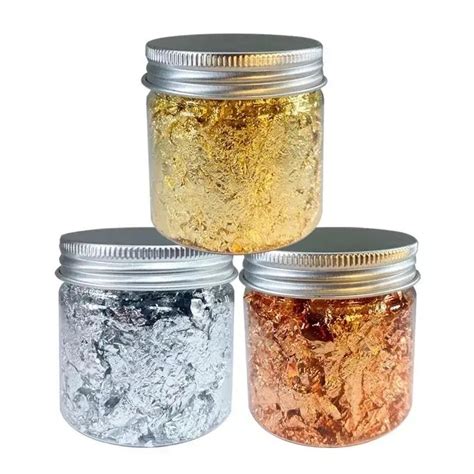 Gilding Flakes Imitation Gold Metallic Foil Flakes For Nail Arts Set Of 3 Shop Today Get It