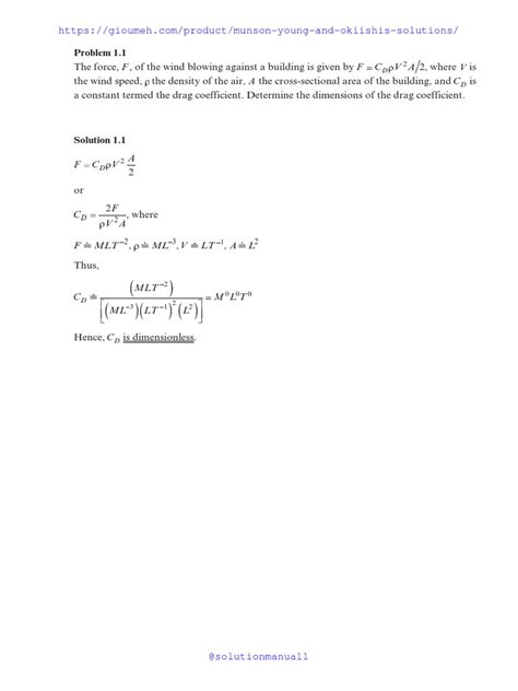 Fundamentals of Fluid Mechanics 8th Edition Solution Manual | PDF ...