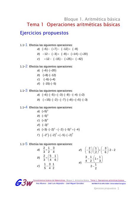 Pdf Ejercicios Propuestos Bloque Aritm Tica B Sica Tema