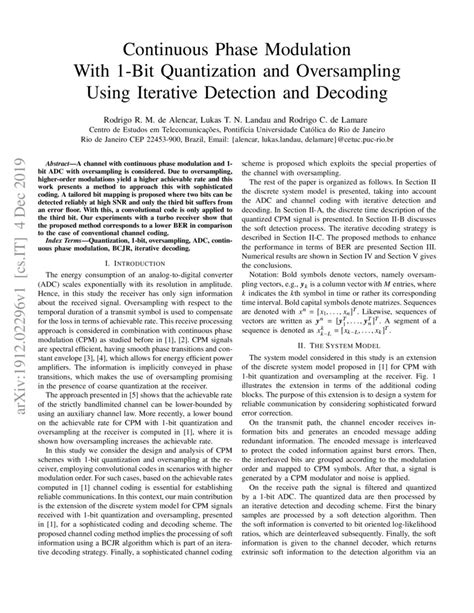 Continuous Phase Modulation With Bit Quantization And Oversampling