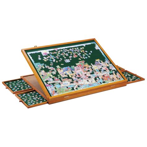 Wooden Jigsaw Puzzle Board Table For 1500 Pieces With Drawers And Cover ...
