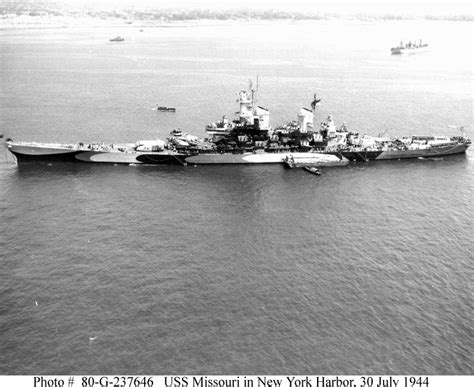 USN Ships USS MISSOURI BB 63 In 1944