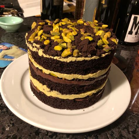 Chocolate Pistachio Naked Layer Cake Recipe