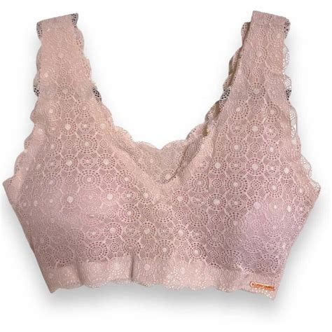 Other Danskin Womens Bra Sz L Pink Laser Cut Padded Lounge Bra Grailed